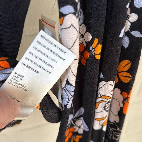 Free People shirt Saturday night black floral wrap top XS MWT stretch - Picture 6 of 6